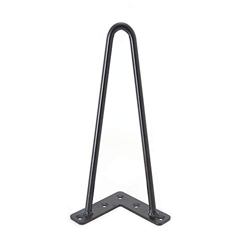 12 Inch Hairpin Legs 3/8" Dia 2 Rods, Black Furniture Table Feet 4pcs - color: Black, size: 12 Inch