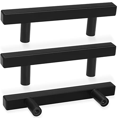 AEEKEL 30 Pack Matte Black Kitchen Cabinet Handles, 5" Length Drawer Pulls - color: Matte Black, size: 3 In Hole Center