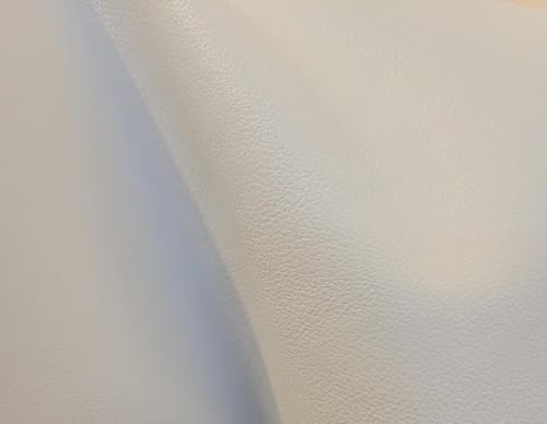 White Soft Faux Vegan Leather Sheet PU Peta Approved Vegan | 1 Yard (36 x 54 inch) Cut by the Yard | Synthetic Pleather Nappa 0.9 mm Smooth Upholstery | NAT Leathers | 36"x54" - color: White Smooth