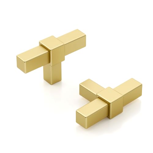 Asidrama 10 Pack Brushed Gold Kitchen Cabinet Knobs - color: Brushed Gold, size: Single Hole Knob