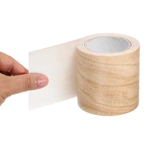 PATIKIL 3" X30' Self-Adhesive Wood Grain Repair Tape with Scraper Maple Light Chestnut