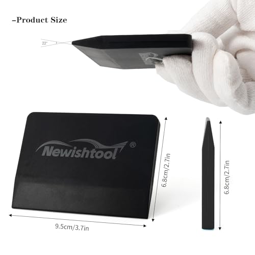 NEWISHTOOL Soft Silicone Small Squeegee for Vinyl, 2 PCS Rubber PPF Tool - color: Black