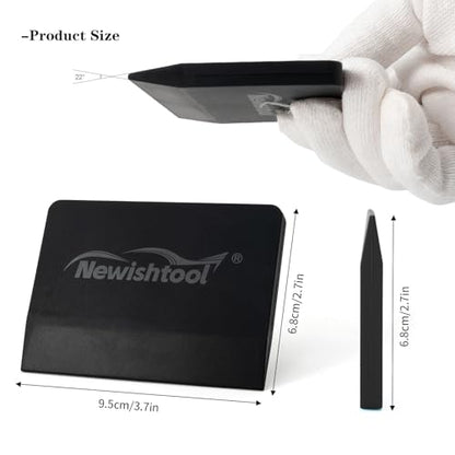 NEWISHTOOL Soft Silicone Small Squeegee for Vinyl, 2 PCS Rubber PPF Tool - color: Black
