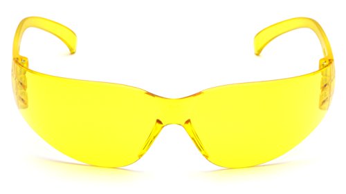 Pyramex Intruder Safety Eyewear Clear Frame Full Foam Padding Clear Anti-Fog Lens - color: Amber Lens/ Amber Frame, style: Standard