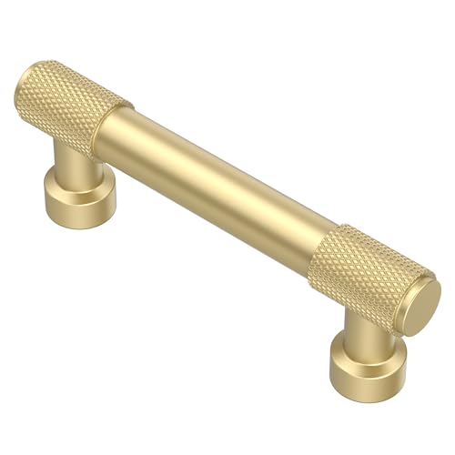 Alzassbg 3" Brushed Gold Cabinet Pulls and Handles 10 Pack, AL3017MGP - color: Brushed Gold, size: 3" Hole Center