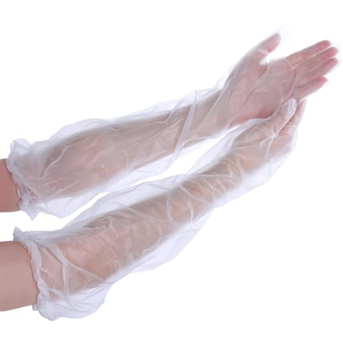 20 PCS Long Sleeve Cleaning Gloves, Reusable & Waterproof Protective Rubber Gloves for Household Duties, Kitchen, Dishwashing