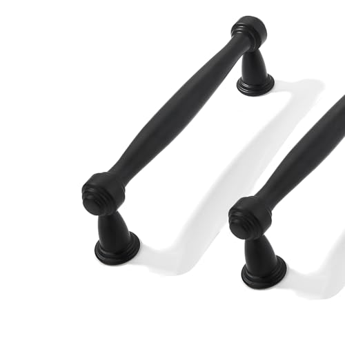 2 Pack 3-1/2inch(89mm) Center to Center Black Cabinet Pulls Handles for Cabinets Cupboard Solid Heavy Duty Matte Black Drawer Handles Dressers Kitchens bedrooms - color: Black, size: 3-1/2inch(89mm) Center to Center