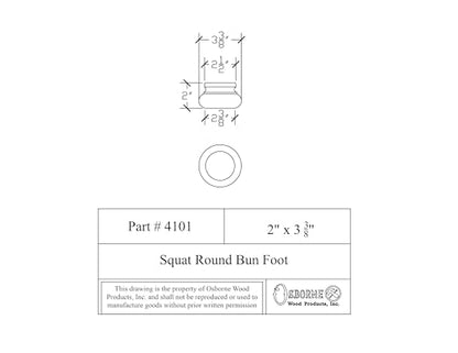 Osborne Squat Round Bun Foot in Soft Maple Wood (Set of Four), Unfinished Wooden Furniture Feet for Cabinets, Dressers, Couches, Sofas and More, Sanded and Ready to be Finished