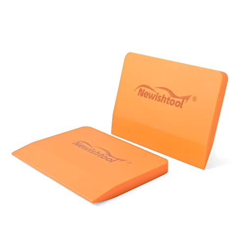 NEWISHTOOL Soft Silicone Small Squeegee for Vinyl, 2 PCS Rubber PPF Tool - color: Orange
