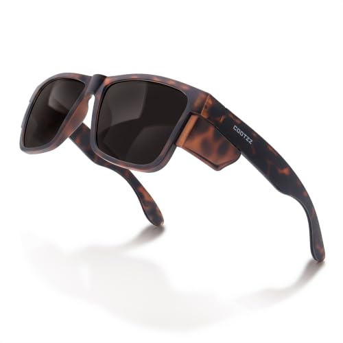 Safety Glasses ANSI Z87.1 - Anti-Fog Impact Resistant Protective Eyewear for Men & Women - Removable Side Shields - color: Tortoiseshell / Smoke Lenses