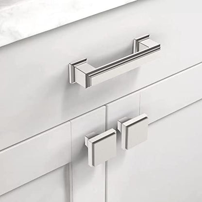 Asidrama 20 Pack 3 inch Brushed Satin Nickel Kitchen Cabinet Handles - color: Brushed Satin Nickel, size: 3" Hole Center(76mm)