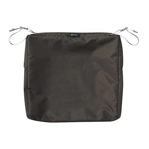 Classic Accessories Ravenna Water-Resistant 17 x 15 x 2 Inch Patio Seat Cushion, Espresso - color: Espresso, size: 17"W x 15"D x 2"Thick