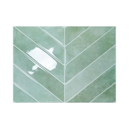 Alwayspon 10 Sheets 10"x10" Sage Green 3D Vinyl Backsplash Tiles, Self-Adhesive Peel and Stick Wall Tile Stickers Stick on Subway Tiles for Kitchen Bathroom Wall, 0272 - color: Sage Green