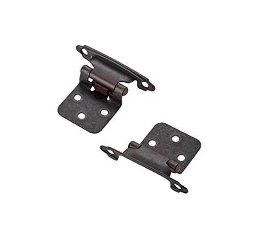 Ravinte Antique Copper Cabinet Hinges, 1/2 Inch Overlay, 30 Pack (15 Pairs) - color: Antique Copper