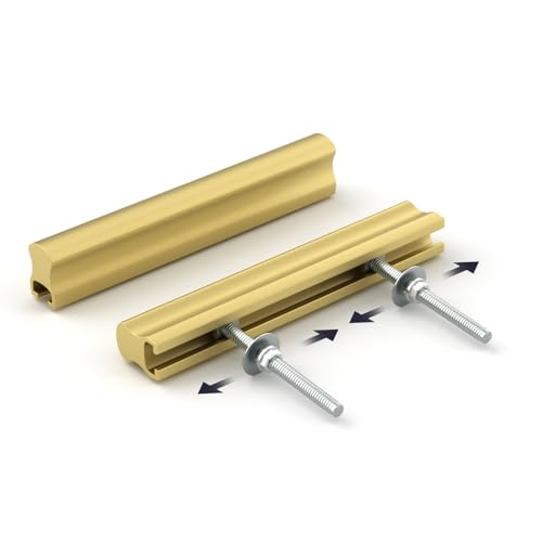 Goldenwarm 6 Pack 1-4" Gold Adjustable Drawer Pulls for Kitchen Handles - color: Matte Gold, size: 1 in to 4 in (25-102 mm)