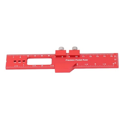 6 Inch Woodworking Ruler Adjustable Sliding Stop Aluminum Alloy Pocket Ruler for Marking Locating Measuring