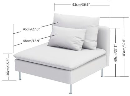 Heavy Velvet SODERHAMN Chair Cover Compatible with IKEA Sofa Slipcover - color: Velvet Light Green, size: 1 Seat Section