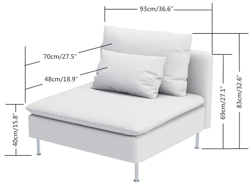 Heavy Velvet SODERHAMN Chair Cover Compatible with IKEA Sofa Slipcover - color: Velvet Blue, size: 1 Seat Section