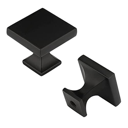 Peaha 15 Pack Black Cabinet Knobs, Square Zinc Alloy Drawer Knobs - color: Black