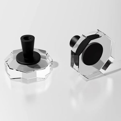 8 Pack Polygon Crystal Cabinet Knobs,1-1/4 Inch, Black - color: Black-8 pack, size: Polygon