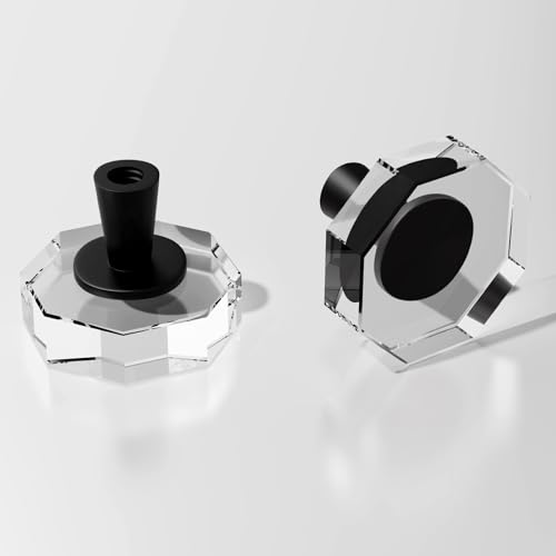 4 Pack Polygon Crystal Cabinet Knobs,1-1/4 Inch, Black - color: Black-4 pack, size: Polygon