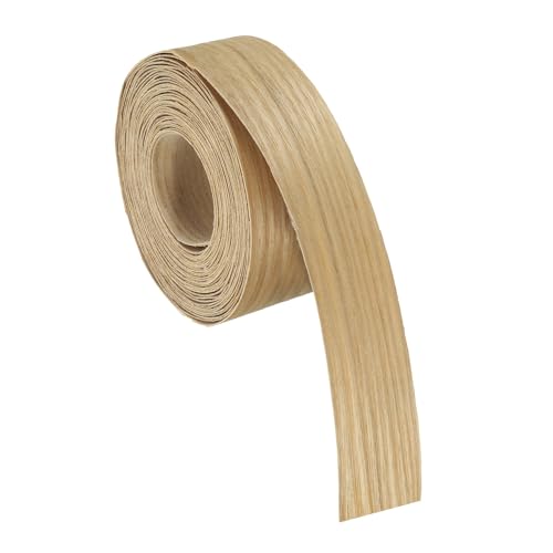 uxcell 1-1/2 Inch x 26ft Wood Veneer Edge Banding, Pre-Glued Flexible Ash Edging Strips, Iron on with Hot Melt Adhesive Wood Tape for Cabinet Repair and Furniture Restoration - size: 1-1/2 Inch x 26ft