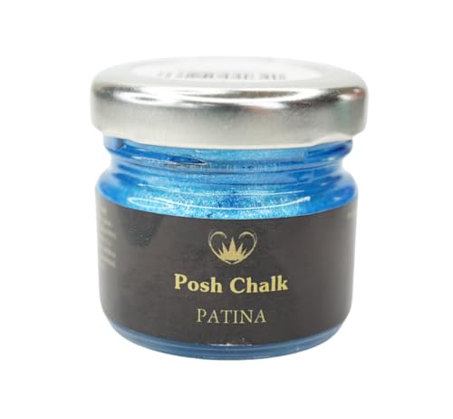 Posh Chalk PC0401 Aqua Patina - Blue Fhthalo 30ml - Water-Based Gilding Wax - Bright, Vibrant, Shiny - DIY Craft Upcycling Furniture - Thick Gooey – Artisan Quality - color: Blue Fhthalo
