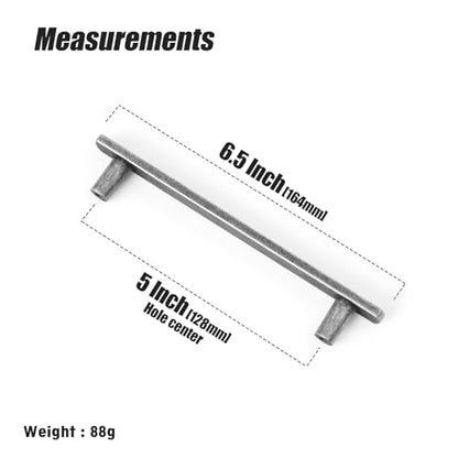 Goo-Ki 5 Inch (128 mm) Hole Centers Luxurious & Sturdy Zinc Alloy Cabinet Handls,Antique Silver Cabinet Pulls for Kitchen,Drawer,Cupboard & Wardrobe,6 Pack - color: Antique Silver, size: 5.0 inch (128 mm) Hole Centers, style: Pulls With No Backplate