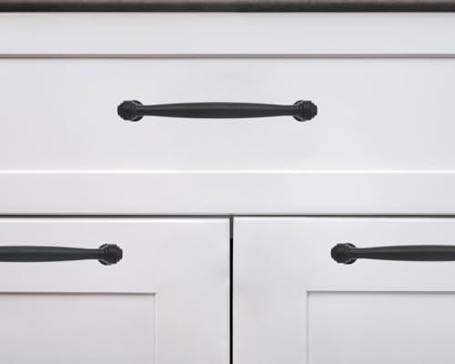 khtumeware 20 Pack 5 Inch(128mm) Black Cabinet Pulls Black Kitchen Matte Black Cabinet Handles Kitchen Cabinet Hardware for Cupboard Drawer Handles Dresser Pulls - color: Black, size: 5 Inch(128mm) Hole Center