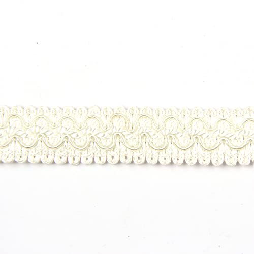 BEL AVENIR Braid Trim 0.78 inch 6.8 Yards Pure White Gimp Fabric Trim - color: Pure White
