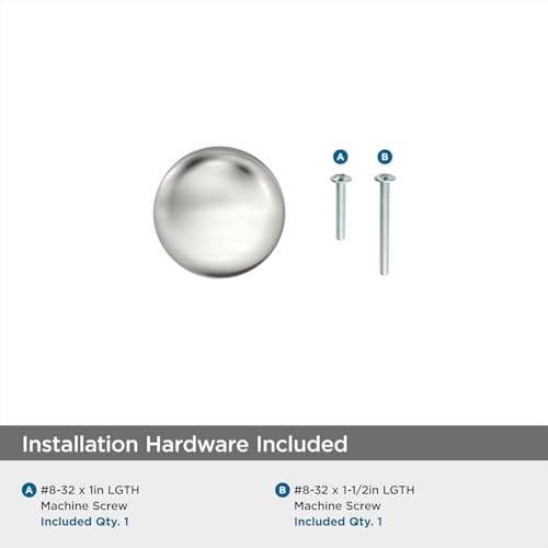 Amerock 1-1/4" Round Edona Satin Nickel Cabinet Knob - color: Satin Nickel, size: 1-1/4 Inch (32 mm) Diameter