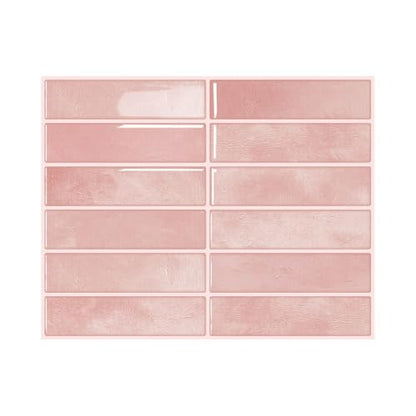 Peel and Stick Backsplash Tile for Kitchen, 10 Sheets, 11.42''x9'' - color: Pink