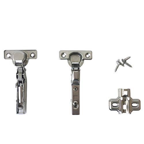 LIKERAINY 95 Degree Inset Hinges 26mm with Damper Soft Closing Clip on Assembly Kitchen Cabinet Cupboard Wardrobe Door Hinge Pack of 4 - size: Inset