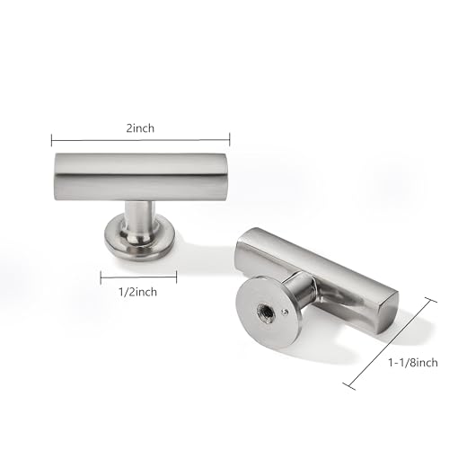 Khtumeware 10 Pack 2 Inch Brushed Satin Nickel Cabinet Knobs for Kitchen Dresser Drawers - Solid Zinc Hardware - color: Matte Black, size: 1.96"(50mm)Hole Center