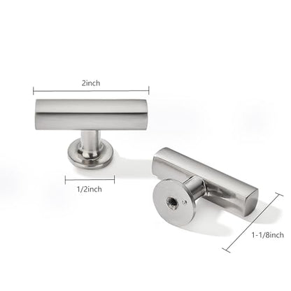Khtumeware 10 Pack 2 Inch Brushed Satin Nickel Cabinet Knobs for Kitchen Dresser Drawers - Solid Zinc Hardware - color: Matte Black, size: 1.96"(50mm)Hole Center