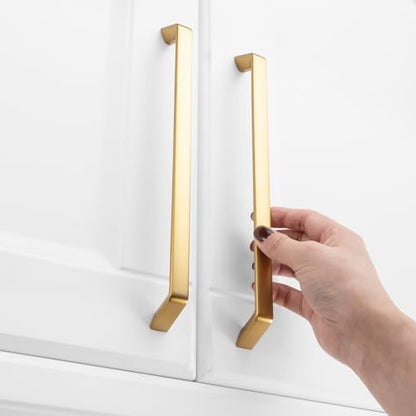 KOOFIZO 1 Pack 8-4/5 Inch Brushed Gold Cabinet Pulls Gold Cabinet Handles Hardware for Kitchen Cabinets Drawers P21 Bedroom Dresser Bathroom Vanity Cupboard - color: Brushed Gold, size: 8-4/5" CC - 1Pcs