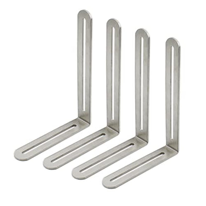 4 PCS Adjustable L-Shape Corner Brace, ULIFESTAR Heavy Duty Thicken Stainless Steel Joint Right Angle Brackets L Slotted Support Shelf Bracket for PC Case,Fixing Furniture-120x165x3mm/4.72x6.5x0.12'' - size: Silver 4.72 x 6.5 x 0.12 inches
