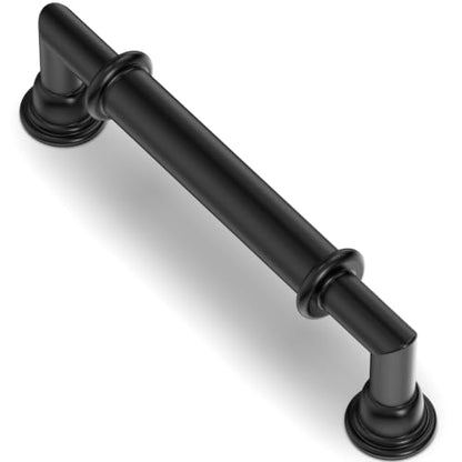 10 Pack Matte Black Cabinet Pulls 3.75 Inch(96mm) Kitchen Cupboard Handles Solid Heavy Duty Zinc Alloy Drawer Pulls - color: Matte Black, size: 3.75" Hole Center