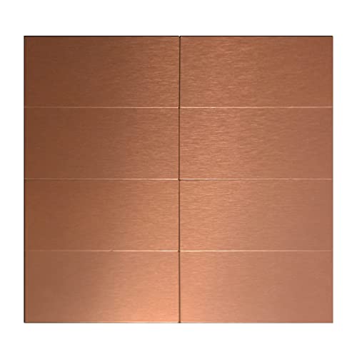 Aluminum Peel and Stick Backsplash Tile Panels - 3"x6" 40-Pack - color: Copper