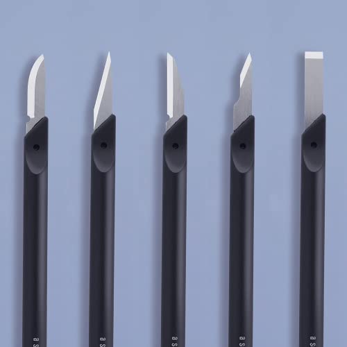 ALLEX Japanese Exacto Craft Knife with Cap Cover [0.2" Flat Chisel Blade] - Hobby Knife for Crafting, Art, Model Kit - Sharp Japanese Stainless Steel & Heavy Duty Fixed Blade - Made in Japan - color: Chisel Blade