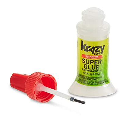 Krazy Glue All Purpose Brush-On Superglue, Quick Dry No-Clog (5g x 6 Count) - size: 6 Count