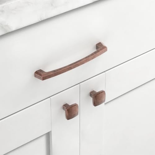 Asidrama 10 Pack 5 inch Antique Copper Kitchen Cabinet Handles - color: Antique Copper, size: 5" Hole Center(128mm)