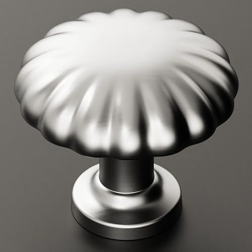 Brushed Nickel Cabinet Knobs Round Cabinet Pulls 10 Pack 2510 - color: Brushed Nickel, size: Single Hole