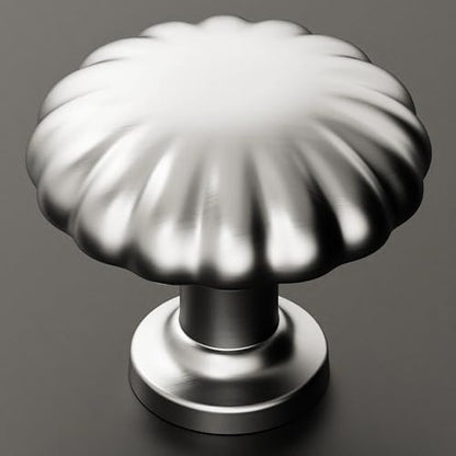 Brushed Nickel Cabinet Knobs Round Cabinet Pulls 10 Pack 2510 - color: Brushed Nickel, size: Single Hole