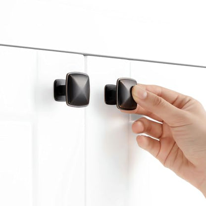 Oil Rubbed Bronze Cabinet Knobs Square Cabinet Pulls 10 Pack 1990 - color: Oil Rubbed Bronze, size: 1-1/4 Inches, style: 10 Pack Square Knob
