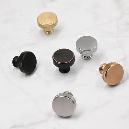 Asidrama 30 Pack Brushed Satin Nickel Kitchen Cabinet Knobs Knurled Dresser Knob Drawer Knobs Cabinet Hardware Aluminum Knob for Dresser Drawers - color: Brushed Satin Nickel, style: 30 Pack