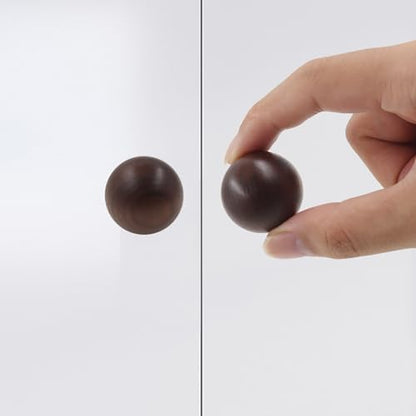 Wood Ball Drawer Knob,ULIFESTAR Unfinished Black Walnut Wood Ball Dresser Knobs,4PCS Wood Furniture Knobs,Wood Ball Pull Handle for Cabinets Wardrobe Cupboard Bookshelf Armoire Desk(3*3cm/1.18*1.18") - size: 3*3cm/1.18*1.18" Black Walnut