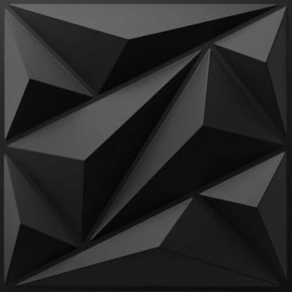 3D Wall Panels 33 Pack, 12×12 Inch Black Diamond Textured PVC Wall Panels, 32 Sq.Ft Coverage, Modern 3D Decorative Wall Tiles, Interior Accent Wall Panels for Living Room, Bedroom,Office, Hotel