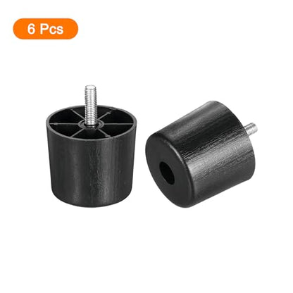 uxcell 6 Pcs M8 x 2 x 2.4 Inch Furniture Legs, Plastic Sofa Couch Legs Tapered Replacement Legs Tapered Feet for Chair Sofa Dresser Cabinets Bed, Black - size: M8 x 2 x 2.4 Inch