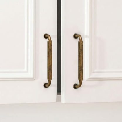 Goldenwarm 10 Pack 5 Inch Antique Brass Cabinet Pulls Retro Drawer Pulls - color: Antique Brass, size: 5 Inch Hole Center